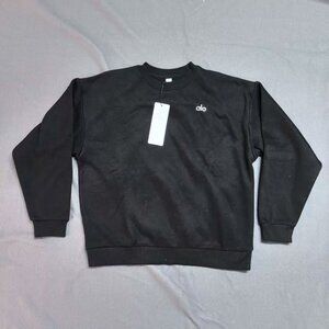 Alo Yoga Accolade Crew Neck Pullover Black Size M NWT